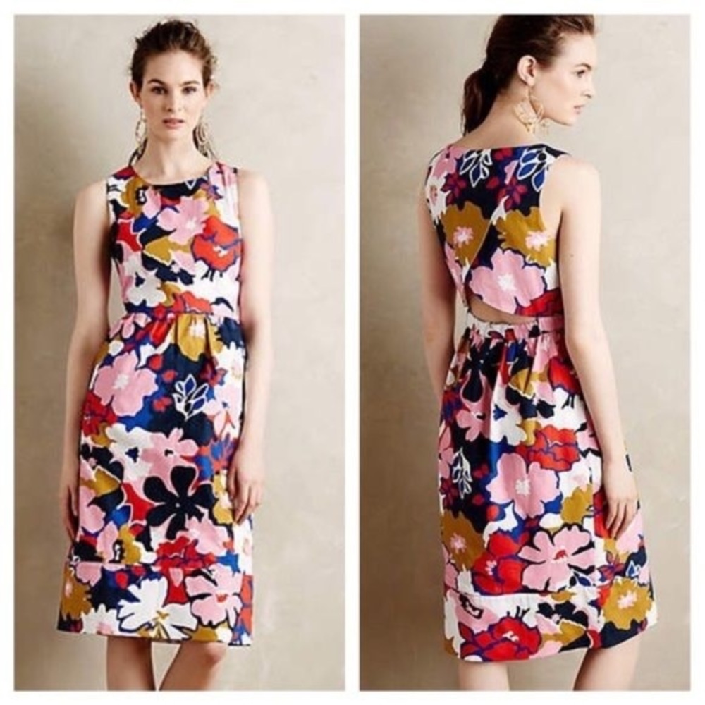 Anthropologie Whit Two Floral Dress Sz 8P Retails $168